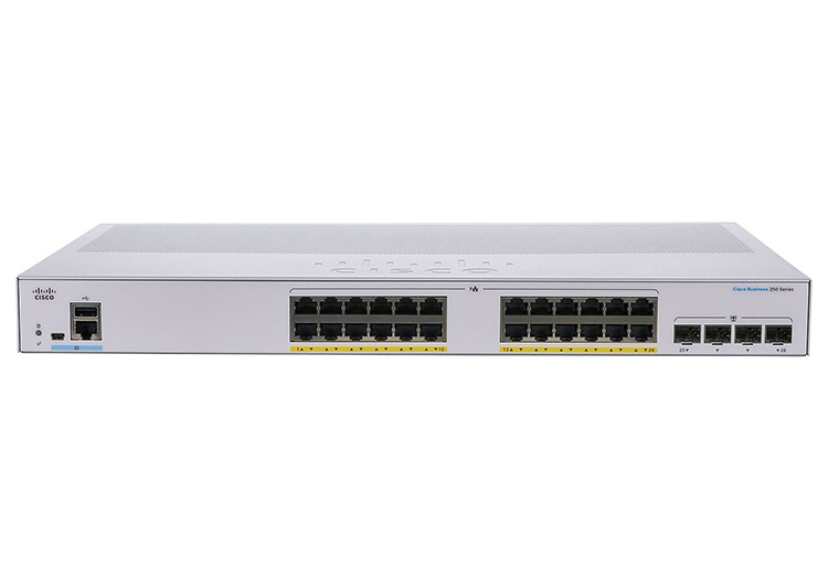 Thiết Bị Mạng Switch Cisco Business 24 Ports 1GE 4 Ports 1G SFP Uplink CBS220-24T-4G-EU