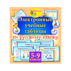 Electronic learning tables for the Russian language. Grades 5-9