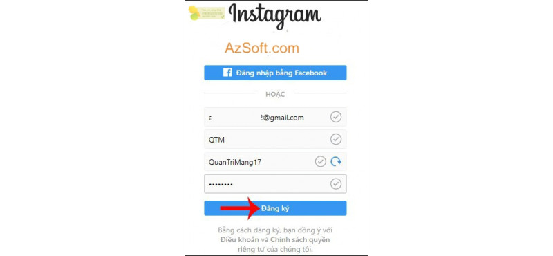 Cách đăng ký tài khoản Instagram trên máy tính