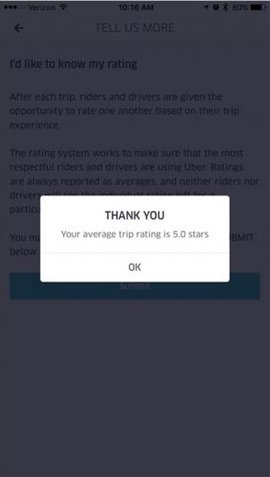 Xếp hạng khách hạng gọi Uber
