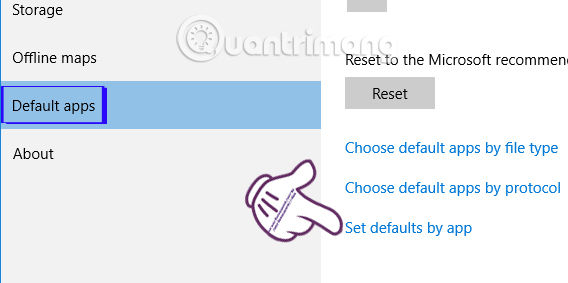 Lỗi không đặt được ứng dụng mặc định Windows 10