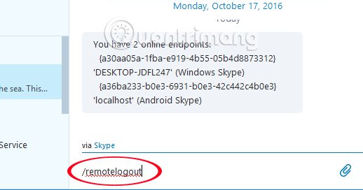 Hướng dẫn đăng xuất Skype từ xa